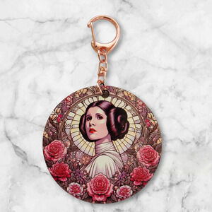 Princess Leia Star Wars Floral Keychain Bag Clip